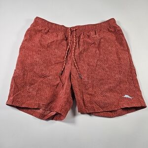 Tommy Bahama Relax Swim Size Large Board Shorts Red Pattern